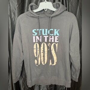 Vintage Canvas “Stuck in the 90’s” Gray Hoodie Size M
